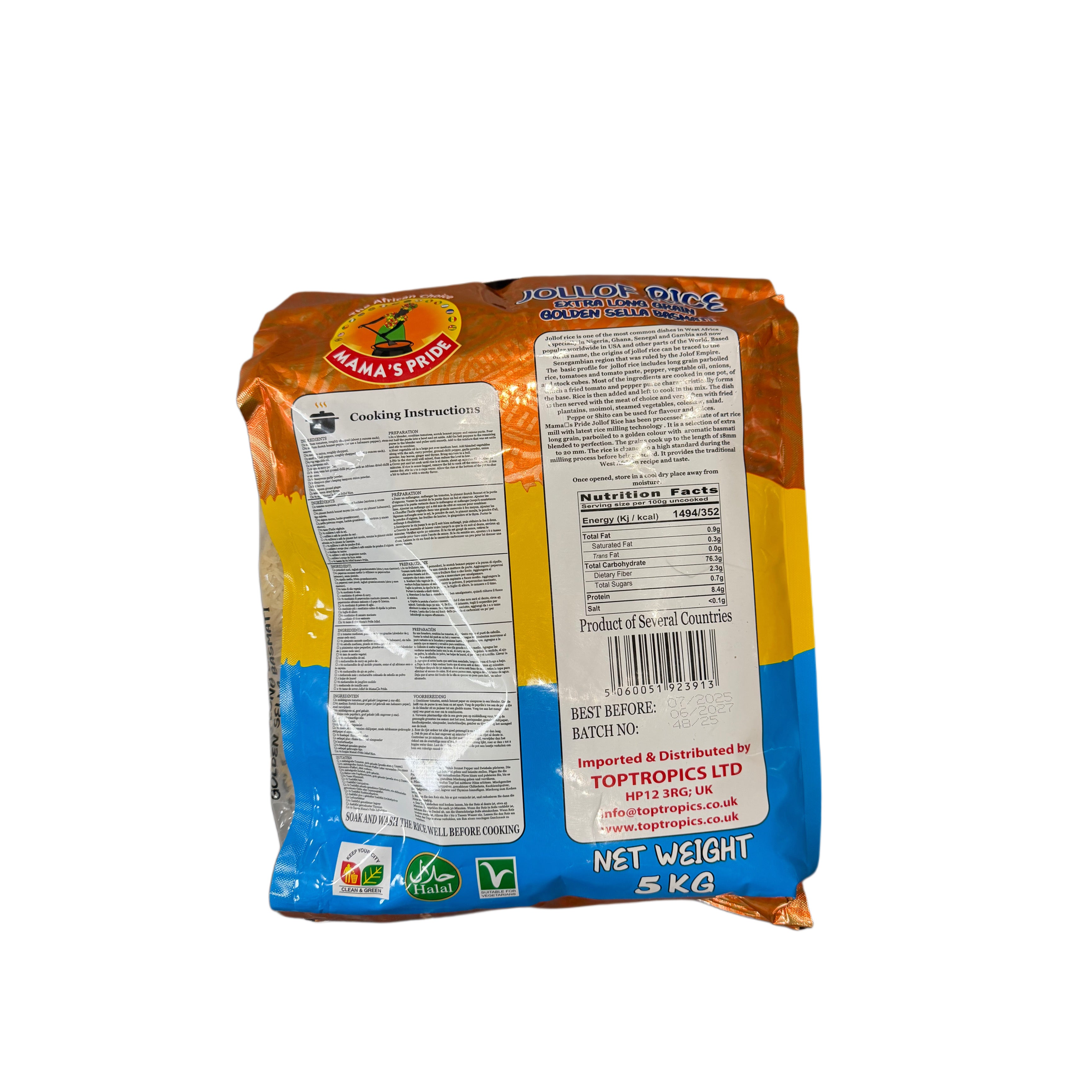 Extra long grain golden sella basmati rice 5kg
